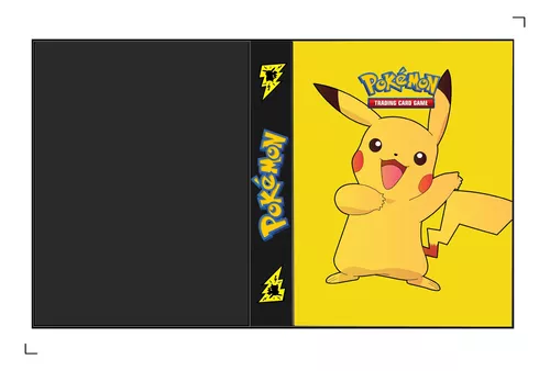 Fichário Pasta Álbum Pokemon Pikachu Fofo Xadrez Capa Dura