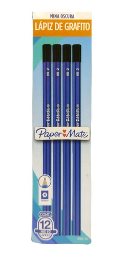 Lapiz Negro Grafito Paper Mate Hb N2 X12 Unidades