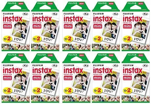 Fujifilm Instax Mini Película Instantánea (10 Paquetes Dobles, 200 Imágenes  Totales) Para Cámaras Instax