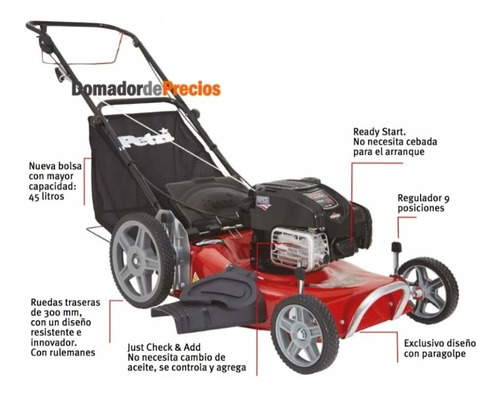 Imagen 2 de 6 de Cortadora De Cesped Petri 6.75 Briggs 3 En 1 3004007 Oferta!