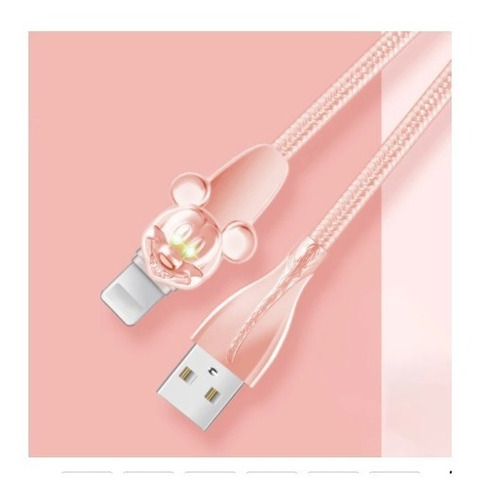 Cable Mickey Mouse Luz  iPad Apple iPhone 5, 6, 7, 8, X 