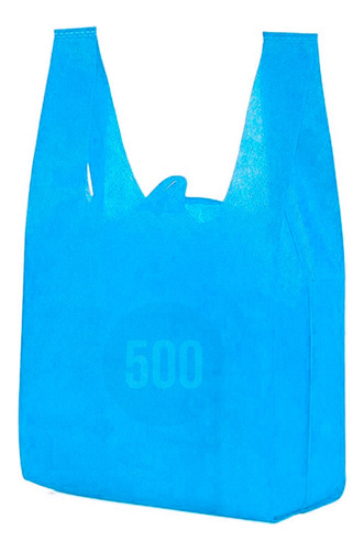 500 Bolsas Tnt Ecologica 45x25 Reciclable Celeste 40grs