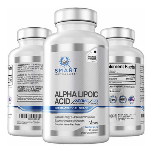 Alfa Lipoico Alpha Lipoic 600mg - 240 Capsulas 