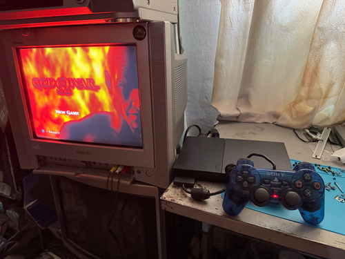 Playstation Ps2 Slim 90001 Con Chip Y Un Juego Copia Negro (Usado)