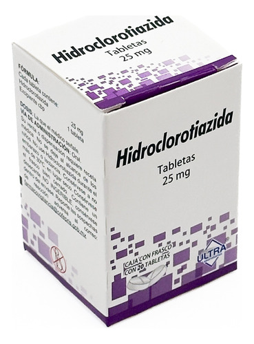 Hidroclorotiazida 25 Mg, 20 Tabs, Ultra Laboratorios- 3 Pack