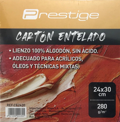 Cartón Entelado Blanco Prestige 24x30cms 280grs