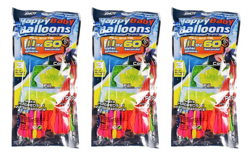 3 Pack-333 Globos De Agua Magicos Carnavales Verano