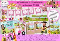Comprar Kit Imprimible Editable Cumpleaño Animales De La Granja Niña