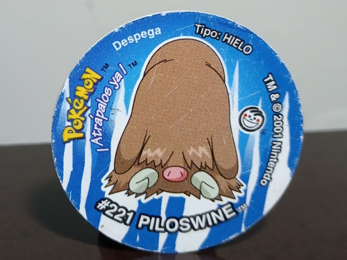 Tazo De Pokemón 3 #221 Piloswine Con Sticker Sin Despegar (: (Usado)