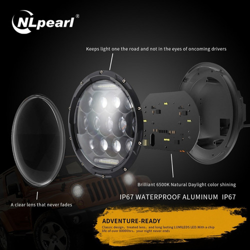 Par De Faros Universal Jeep Wrangler Yamaha Harley 150w De 7