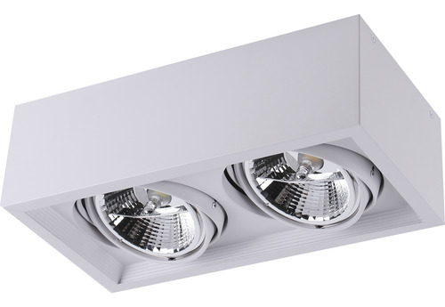 Aplique Box Cardanico + 2 Luces Lampara Ar111 Pack X2 Blanco