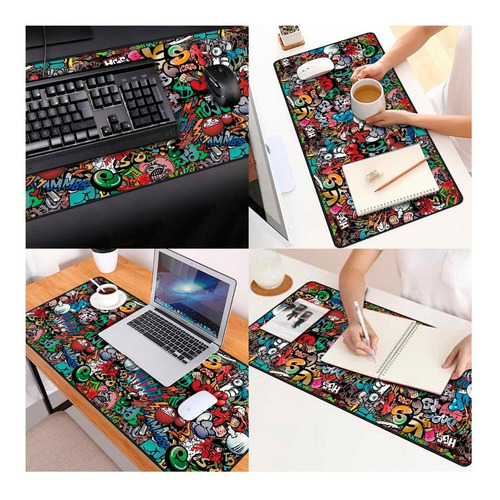 Mouse Pad Diseño Graffiti De 90x40cmx2mm Dblue Dbmp011 Color Negro