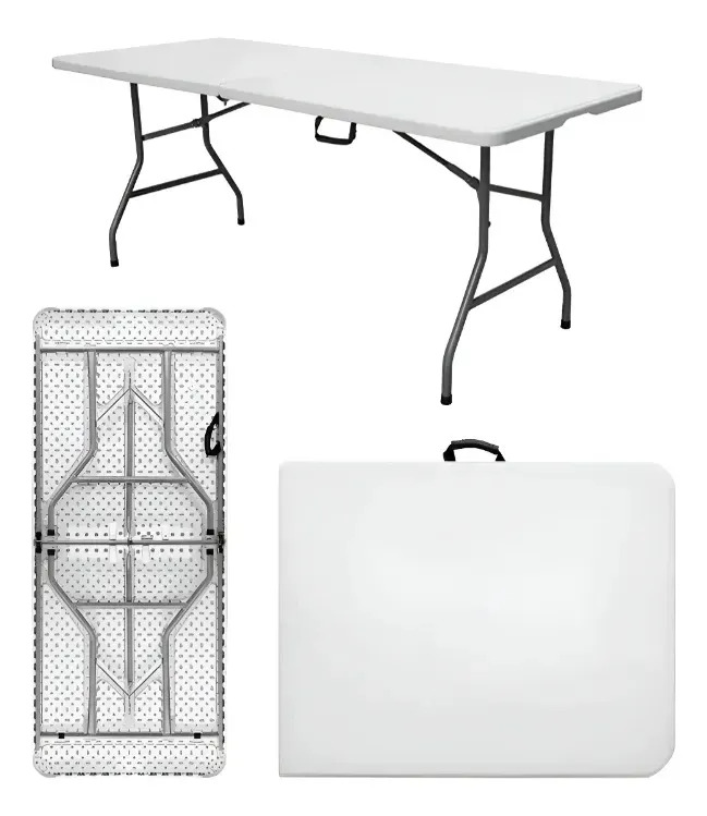 Mesa plegable valija 180 exterior interior blanco