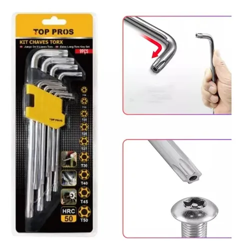 comprar Kit Conjunto Jogo Chaves Torx 9pç T10 A T50 Tork