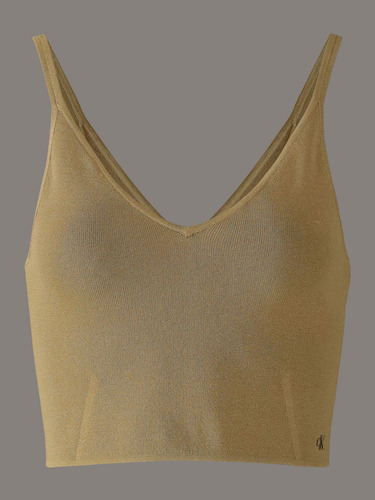 Top Verde Calvin Klein Acanalado Mujer