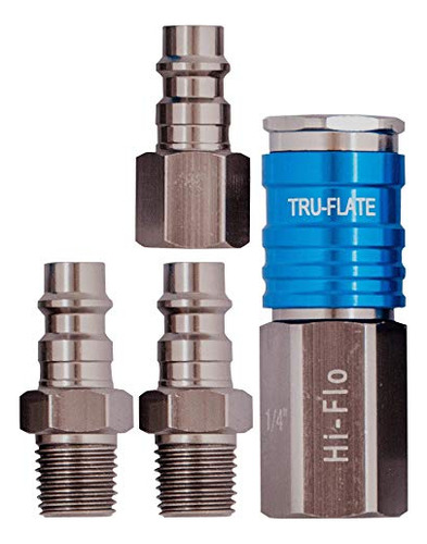 Set De Conector De Aluminio Tru-flate 1/4puLG Hi Flo X T