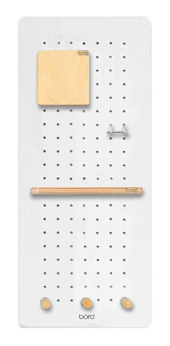 Organizador De Pared Börd Madera Blanco C/accesorios 58,5x25