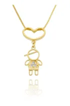 Comprar  Colar Pingentes Filho Menino Banhado A Ouro 18k