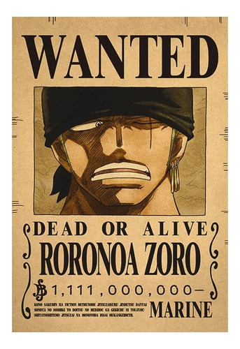 Poster Cartel Anime One Piece Wanted Se Busca