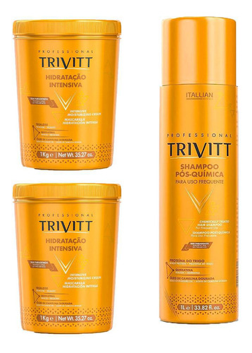 Trivitt 2 Hidratação Intensiva 1kg + Shampoo Pós Quimica 1lt