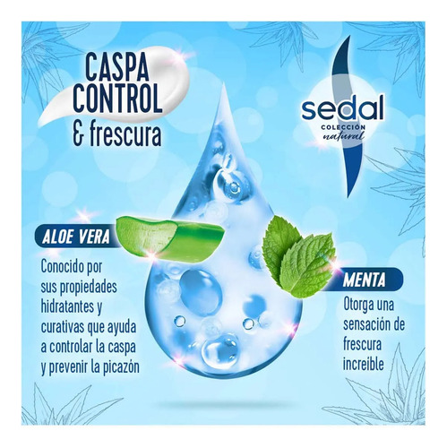 2 Shampoo Sedal Control Caspa Y Frescura Aloe Y Menta 620ml