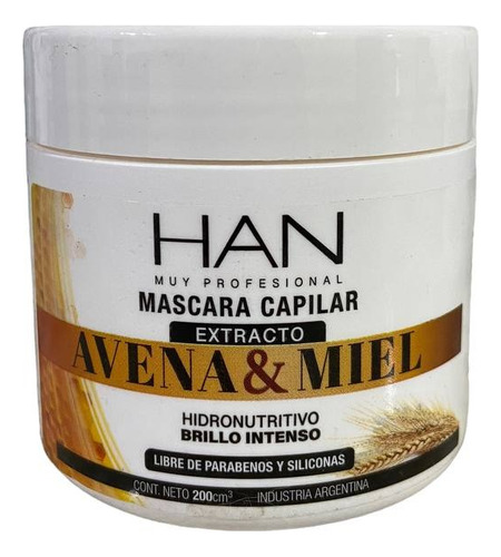 Han Mascara Capilar Nutri Reparadora Brillo Avena Miel 200gr