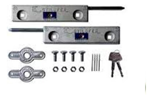 Trava Lateral Porta Aco Tetra Estilofer Aluminio 1par Cor Cinza-escuro