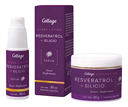 Kit X2 Antiage Resveratrol Silicio Crema + Sérum Collage