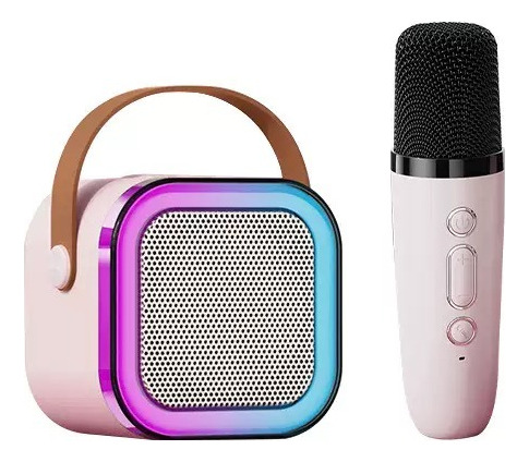 Altavoz Portátil Karaoke Con Luces Coloridas Y Micrófono