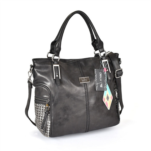 Carteras Importadas Simil Cuero Mujer Grandes Negras Amayra