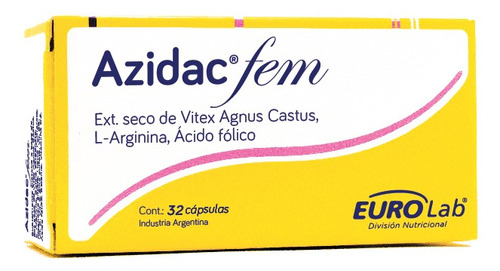 Azidac Fem 32 Caps Regula Ciclo Menstrual Eurolab Original