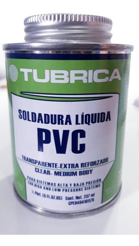 Pega Para Tuberia Pvc 1/16 Alta Y Baja Presión Tubrica 237ml