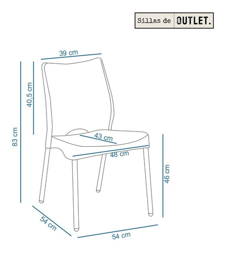 Silla Plástica Apilable Malba Pack X6 Hogar Exteri Interior