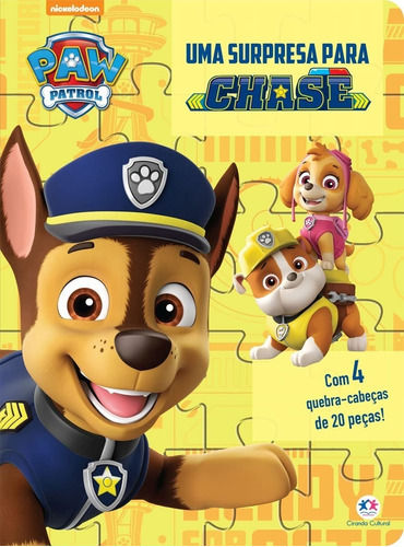 Livro Patrulha Canina - Uma Surpresa Para Chase - Com 4 Quebra-cabeças
