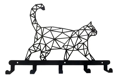 comprar Percha Perchero Pared Colgador Llaves Gato Metal 5 Ganchos