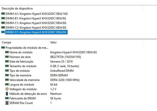 Imagem 6 de 6 de Ddr4 3200mhz Hyperx Fury 8gb Hx432c18fb2/8 E Hx432c18fr2/8