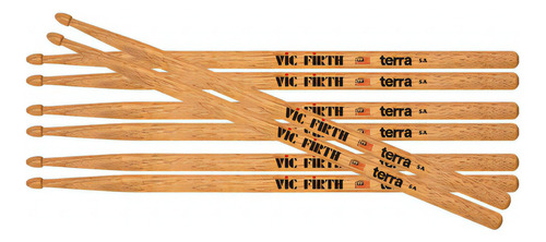 Pacote de baquetas Vic Firth P5at4pk Terra, 4 pares, 5a, cor natural verde-oliva