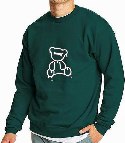 Sudadera  Basica Caballero Estampados  Moda Sin Género Bear