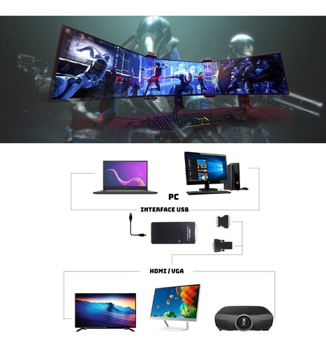Imagem 9 de 10 de Adaptador De Vídeo Usb 2.0 X Vga Dvi Hdmi Multi Display Uga