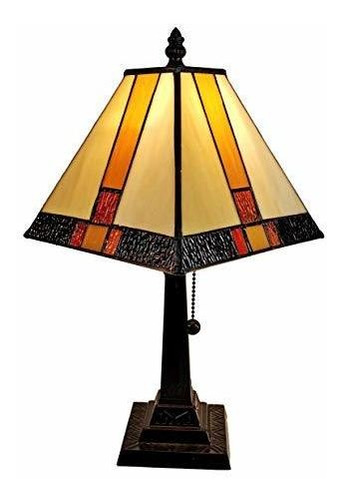 Tiffany Style Mini Accent Lamp Mission 15 Tall Vidriera...