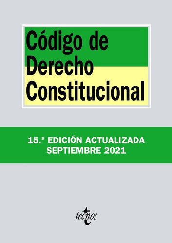Codigo De Derecho Constitucional, De Editorial Tecnos. Editorial Tecnos, Tapa Blanda En Español