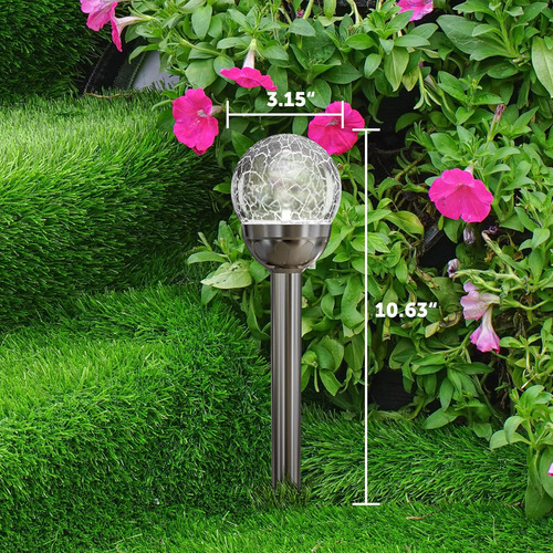 Luz Solar Para Exterior, Luces De Jardín Led Dobles Con Vidr