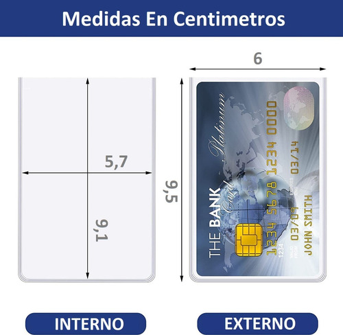 Imagen 2 de 4 de Fundas Plasticas Transparentes Tipo Card Para Cartera