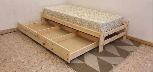 Cama 1 Plaza + Carro Cajón +colchón 17cm 