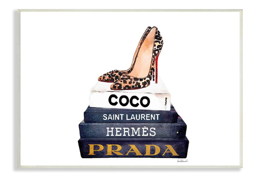 Glam Fashion Book Set Leopard Pumps Heels Placa De Pare...