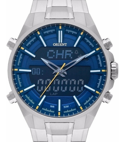 Relógio Orient Masculino Anadigi Fundo Azul Mbssa049 D1sx