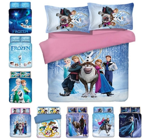 Edredon Frozen De Disney Cubrelecho Cama Sencilla