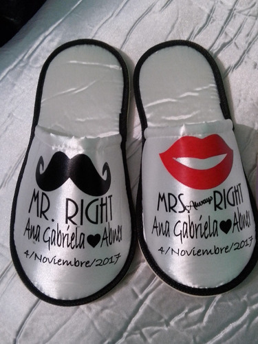 Pantuflas Personalizadas Para Bodas,xvaños,bautizos ,etc .