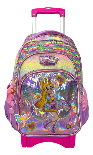 Mochila Bely Y Beto Hada Original Fotorama Primaria Con Ruedas Rosa Lisa