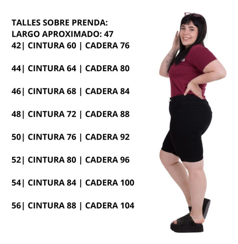 Imagen 5 de 5 de Bermuda Mujer Jean Elastizada Calidad Premium Talle 46 Al 54